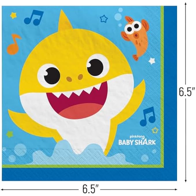 512527 BABY SHARK LUNCHEON PAPER NAPKINS-16 PCS - Image 2